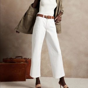 Banana Republic High Waisted White Jeans